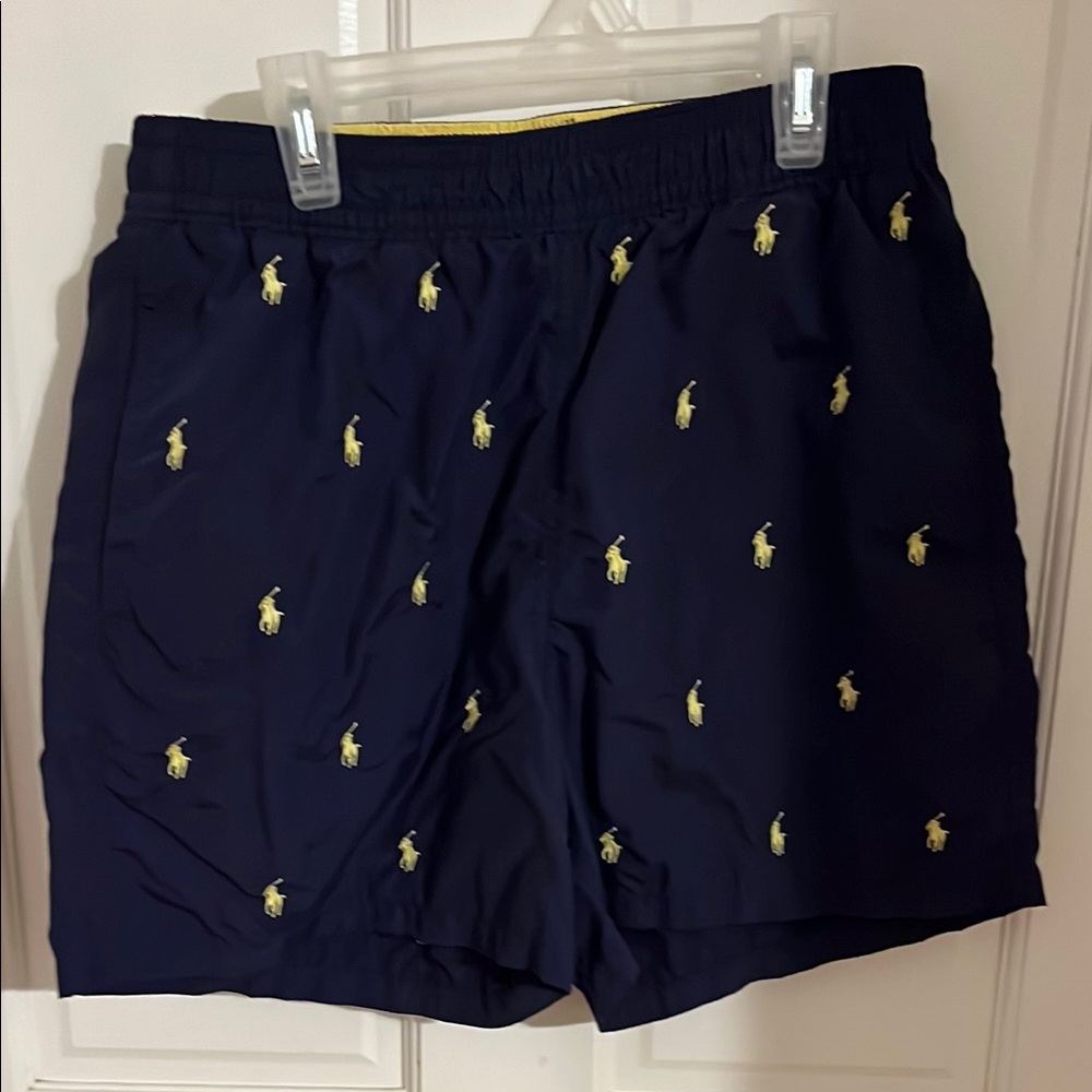 Polo Ralph Lauren Navy Shorts with Yellow Pony Logo